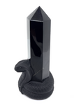 Black Obsidian Generator Point with Snake #106 - 10cm
