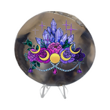 Natural & Dyed Agate Slice with Print #7