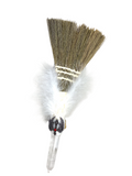 Besom Broom with Clear Quartz Point #406