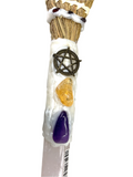 Besom Broom with Rose Quartz Point #405
