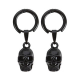 Black Skull Earrings - Stainless Steel