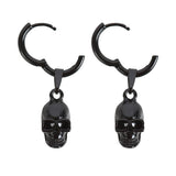 Black Skull Earrings - Stainless Steel