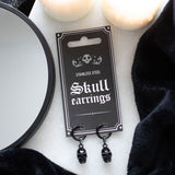Black Skull Earrings - Stainless Steel