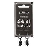 Black Skull Earrings - Stainless Steel