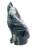 Moss Agate Wolf #21 - 14cm