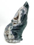 Moss Agate Wolf #21 - 14cm