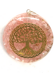 Rose Quartz Tree Of Life Orgonite Pendant