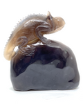 Amethyst Agate Geode Carnelian Lizard #498