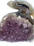 Amethyst Agate Geode Carnelian Lizard #498