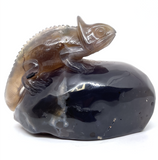 Amethyst Agate Geode Carnelian Lizard #499