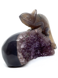 Amethyst Agate Geode Carnelian Lizard #499
