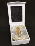 Citrine Chips in Glass Teardrop Pendulum