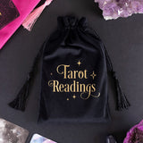 Black 'Tarot Readings' Drawstring Pouch