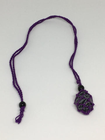 Purple Macrame 'Net' Necklace