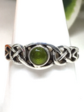 Peridot Sterling Silver Celtic Ring - size 54