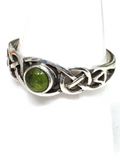 Peridot Sterling Silver Celtic Ring - size 54