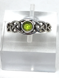 Peridot Sterling Silver Celtic Ring - size 54