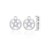 Silver Pentagram Pentacle Earrings - Sterling Silver