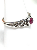 Amethyst Sterling Silver Celtic Ring - size 56