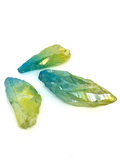 Yellow / Blue Aura Quartz Rough Points