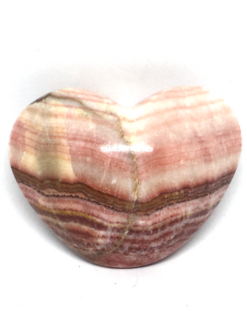 Banded Calcite (Aztec) Puff Heart # 222 - 6cm
