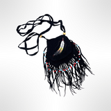 Amulet Bag with Beaded Tassels - Black