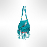 Amulet Bag with Beaded Tassels - Blue