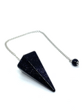 Blue Goldstone Faceted Pendulum