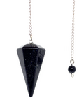 Blue Goldstone Faceted Pendulum