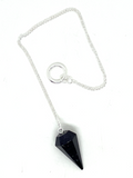 Blue Goldstone Faceted Pendulum