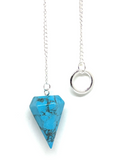 Howlite Blue Faceted Pendulum