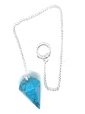 Howlite Blue Faceted Pendulum