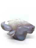 Agate Geode Bovine Carving #96