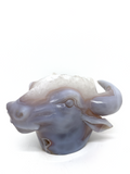 Agate Geode Bovine Carving #96