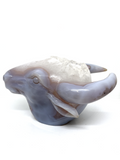 Agate Geode Bovine Carving #96