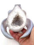 Agate Geode Bovine Carving #96