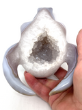 Agate Geode Bovine Carving #96