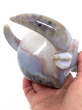 Agate Geode Bovine Carving #96