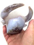 Agate Geode Bovine Carving #96