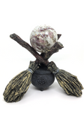 Witches Broomsticks Crystal Ball Holder