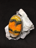 Bumble Bee Jasper Sterling Silver Pendant - # 43