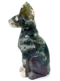 Moss Agate Sphynx Cat #185 - 15.7cm