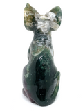 Moss Agate Sphynx Cat #185 - 15.7cm