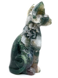 Moss Agate Sphynx Cat #185 - 15.7cm