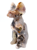 Moss Agate Sphynx Cat #60 - 9.4cm