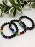 Chakra Lava Stone Bracelet 8mm