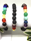 Chakra Lava Stone Bracelet 8mm