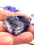 Chevron Amethyst Heart Worry Stone