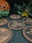 Set of 6 Witchy Coasters / Celtic Wicca Pagan Tiles - Jarrah