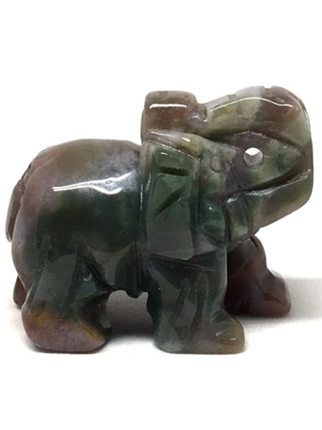 Moss Agate Elephant #215